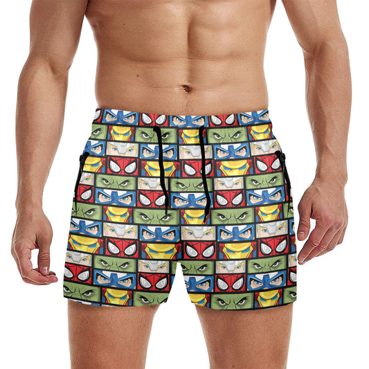 Super Heroes Eyes Men's Quick Dry Athletic Shorts