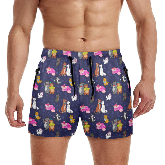 Cat Favorites Men's Quick Dry Athletic Shorts