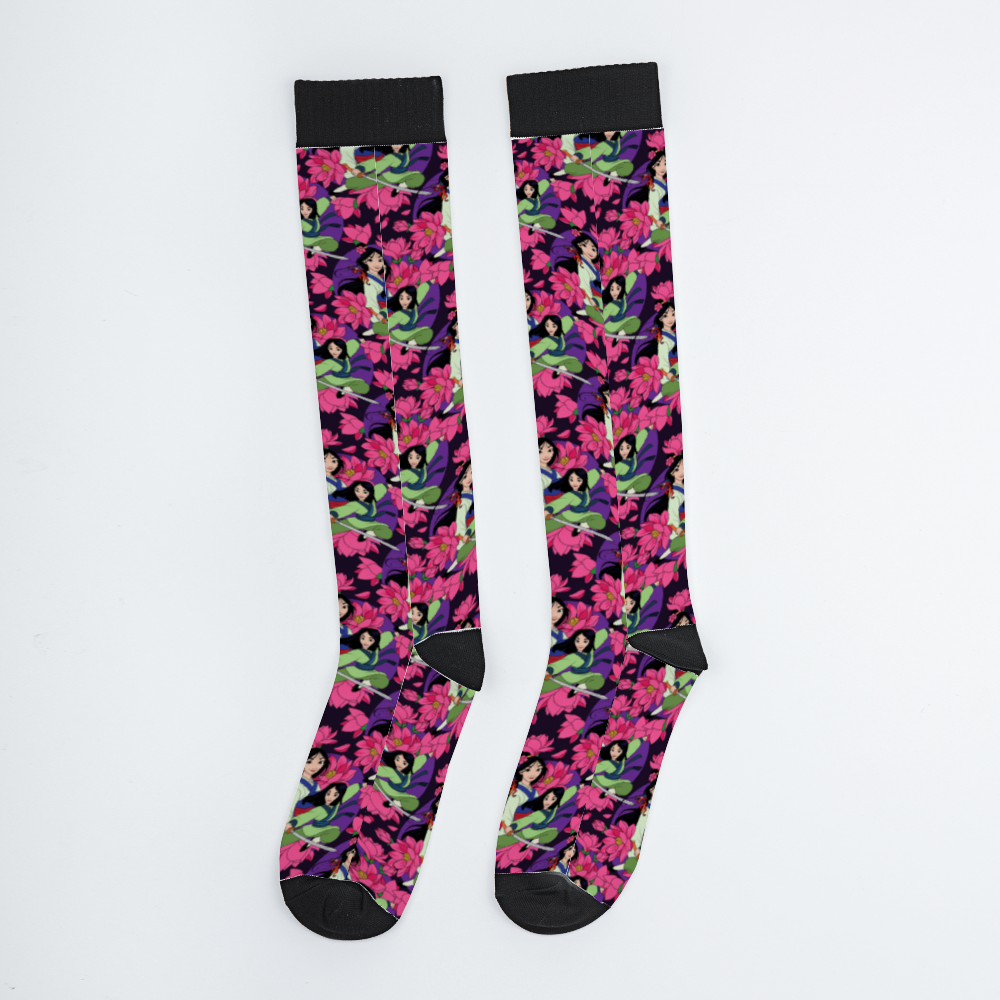 Blooming Flowers Over Calf Socks