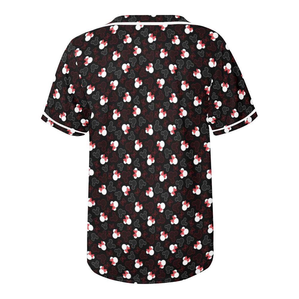 Mickey And Minnie Dots Baseball Jersey