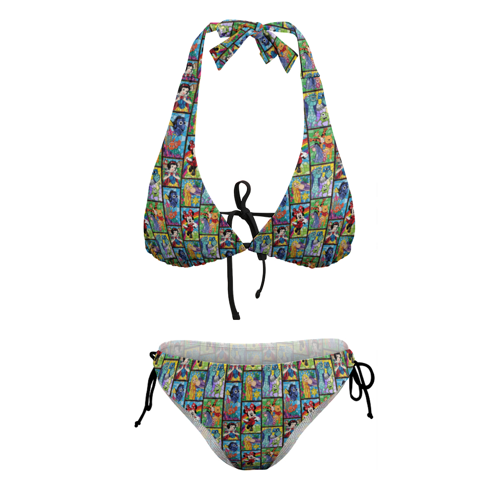 Stained Glass Characters Plus Size Women's Two Piece Bikini