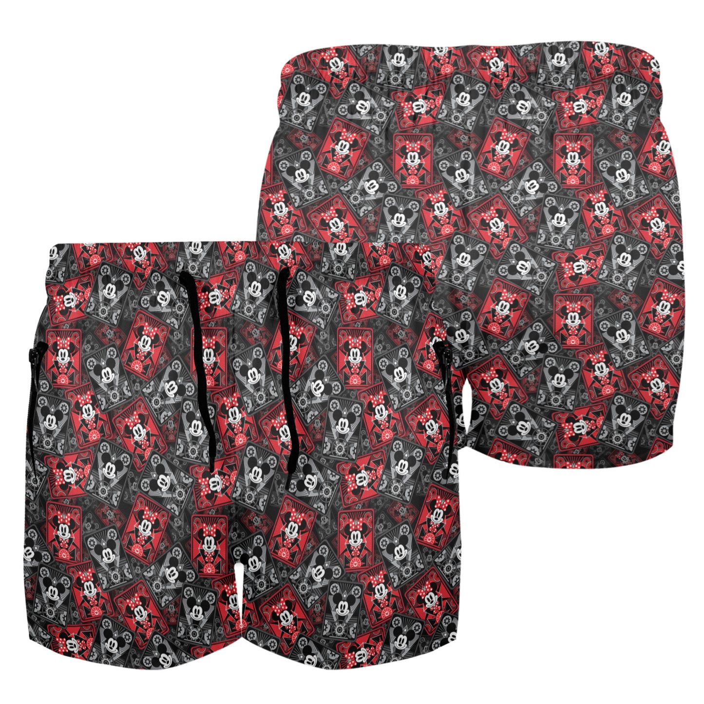 Steamboat Mickey And Minnie Cards Men's Quick Dry Athletic Shorts