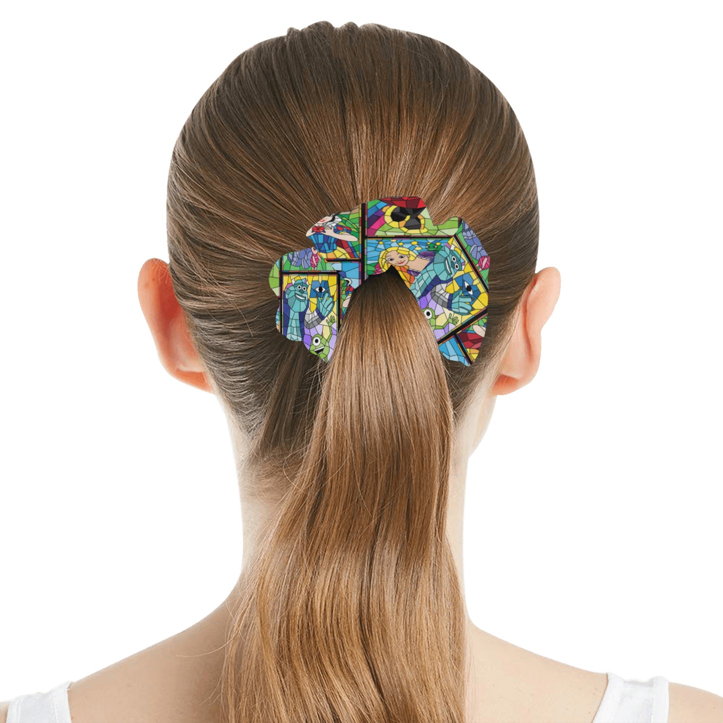 Stained Glass Characters Hair Scrunchie