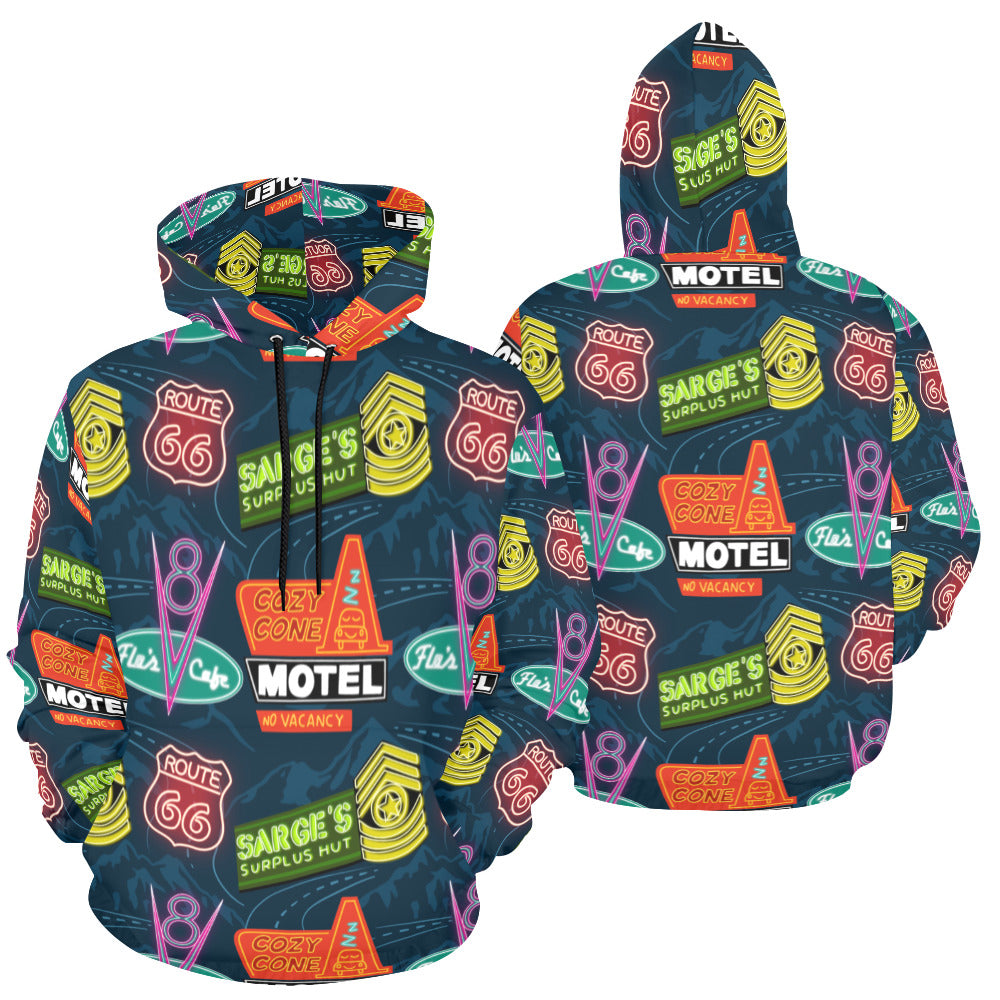 Disney Cars Neon Signs Hoodie for Men