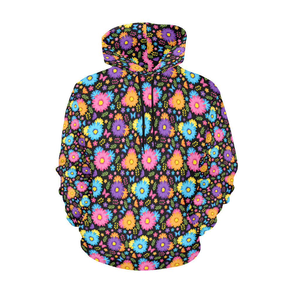 Colorful Spring Flowers Hoodie for Women