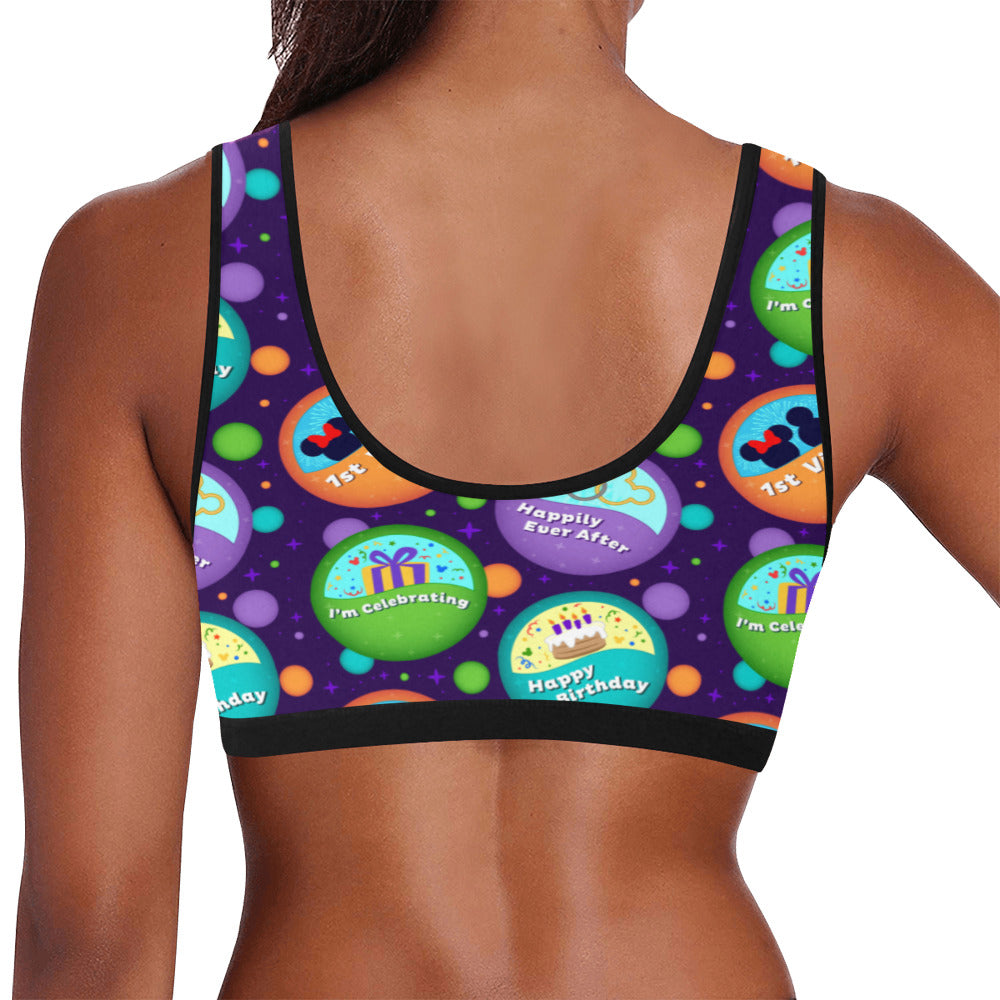 Button Collector Women's Athletic Sports Bra