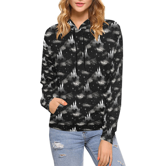 Black And White Castles Hoodie for Women