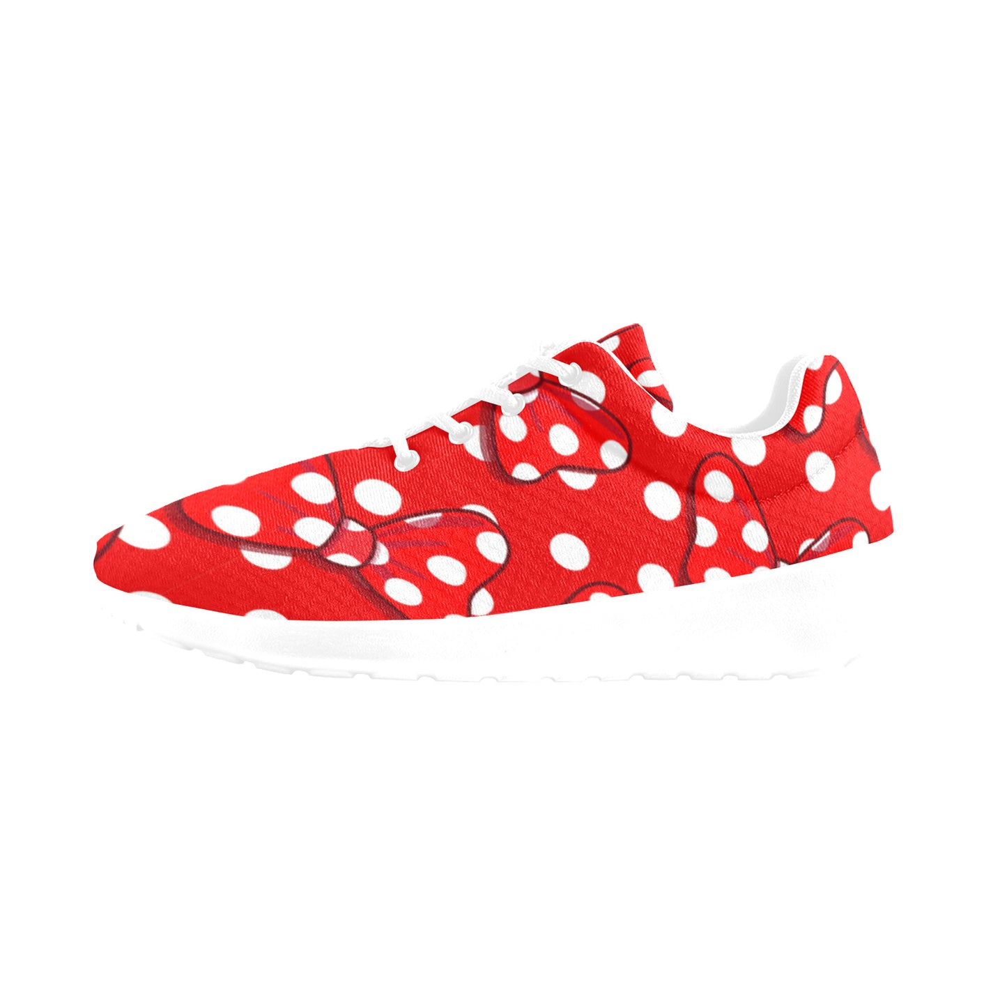 Polka Dots With Red Bows Women's Athletic Shoes