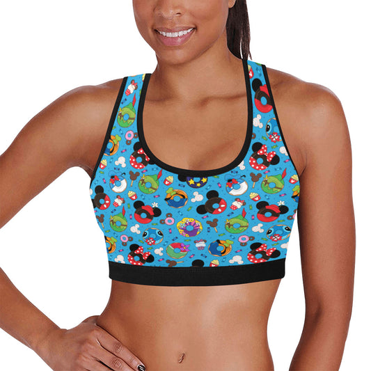 Character Donuts Women's Athletic Sports Bra