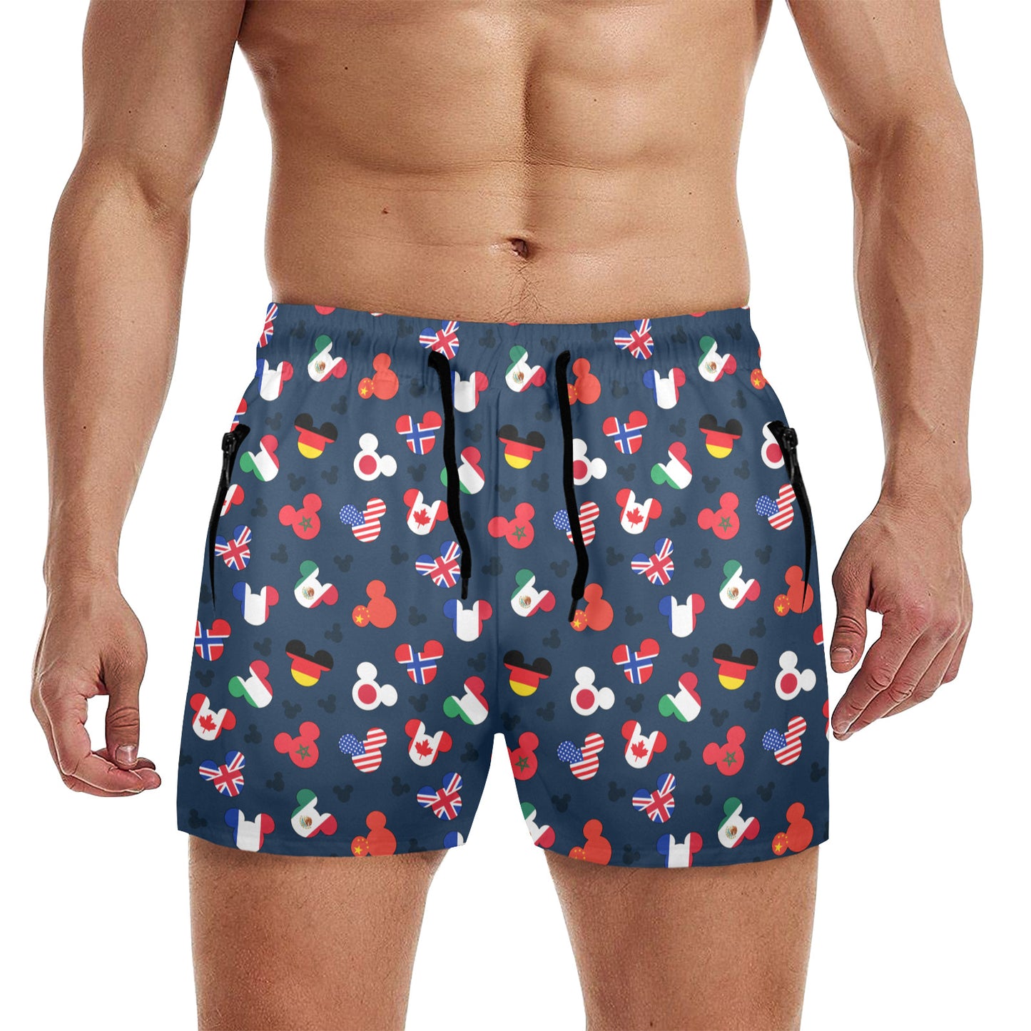 Mickey Flags Men's Quick Dry Athletic Shorts