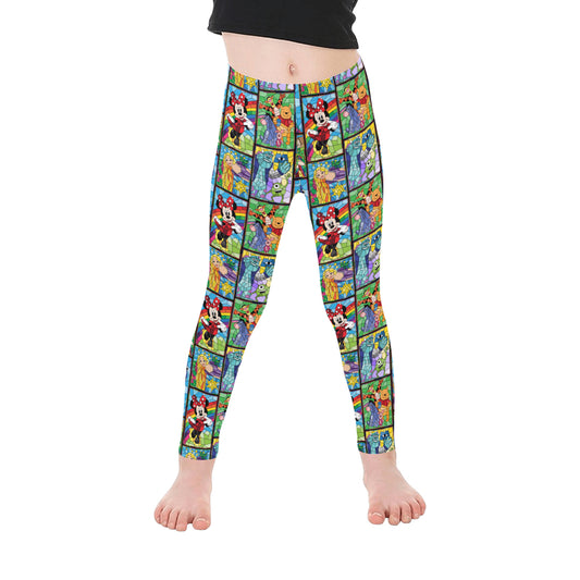 Stained Glass Characters Kid's Leggings
