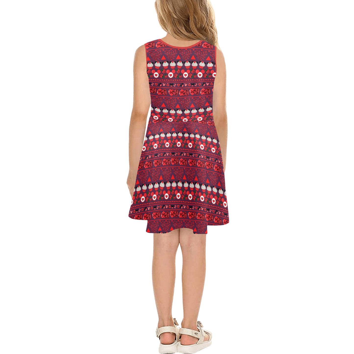 Valentines Day Line Girl's Sleeveless Sundress