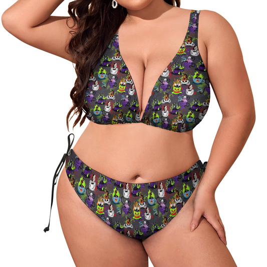 Villains Teacups Plus Size Women's Two Piece Bikini