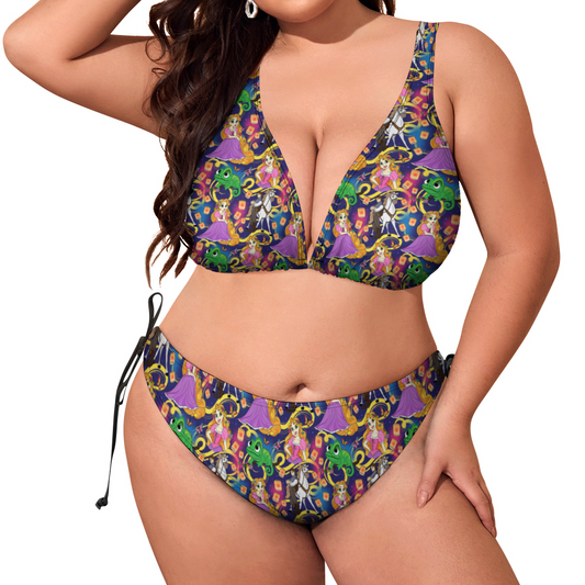 Disney Tangled Rapunzel At Last I See The Light Plus Size Women's Two Piece Bikini