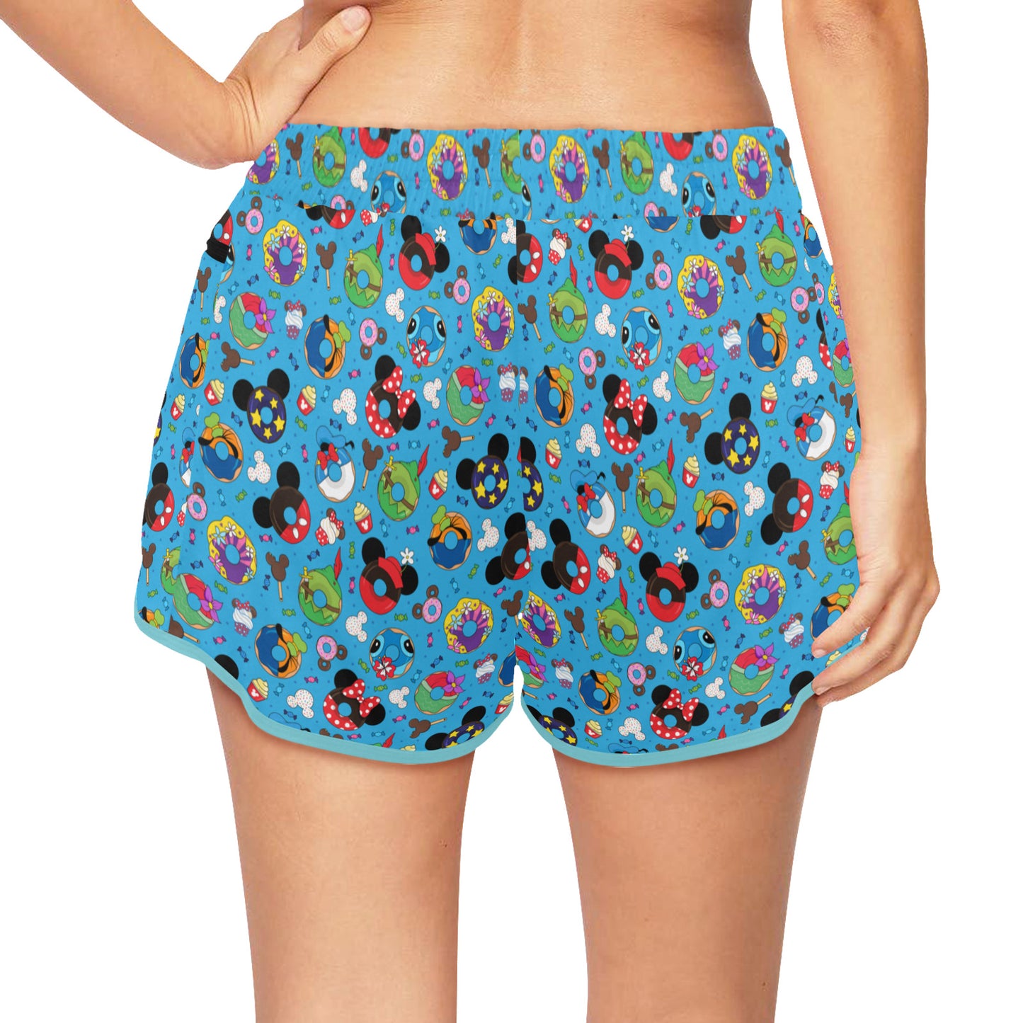 Character Donuts Women's Athletic Sports Shorts