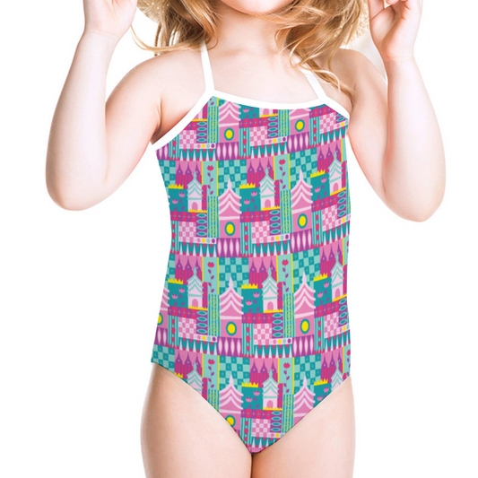 Small World Girl's Halter One Piece Swimsuit
