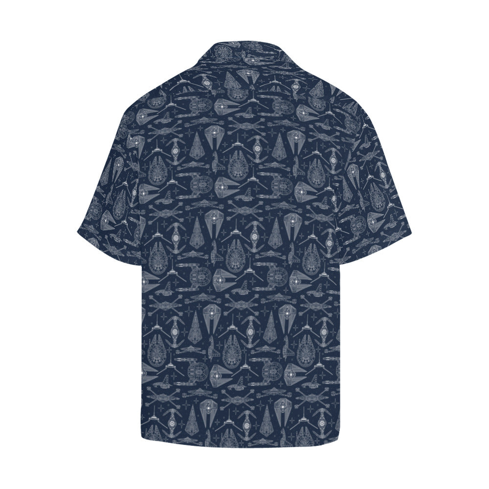 Galactic Blue Prints Hawaiian Shirt