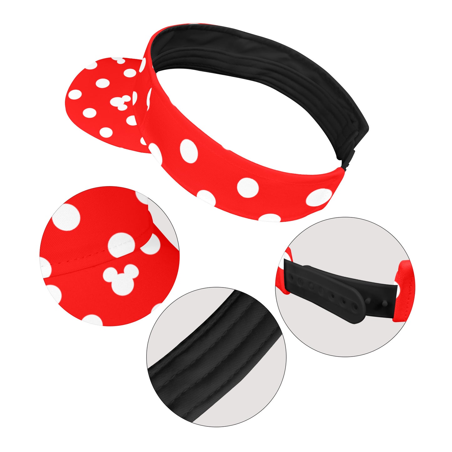 Red With White Polka Dots Athletic Visor