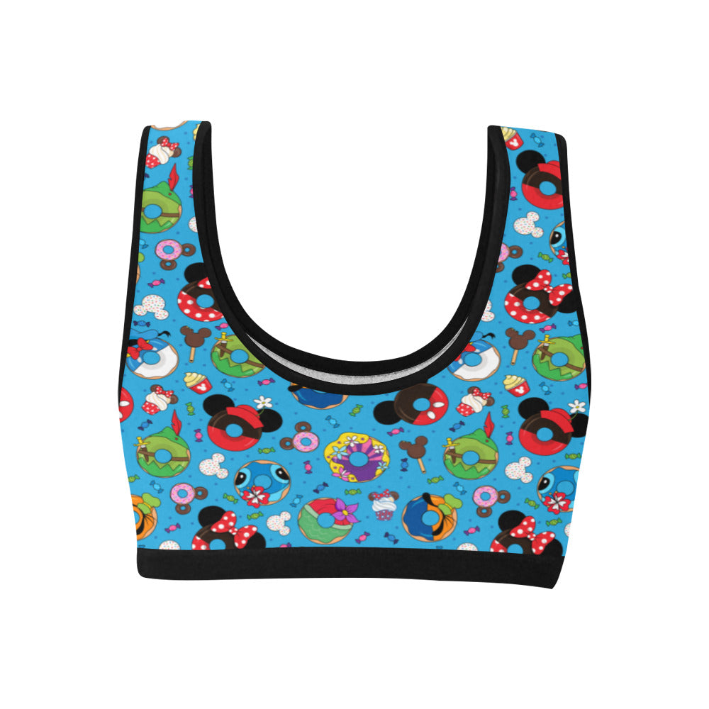 Character Donuts Women's Athletic Sports Bra