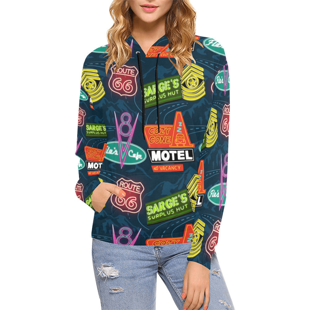 Disney Cars Neon Signs Hoodie for Women