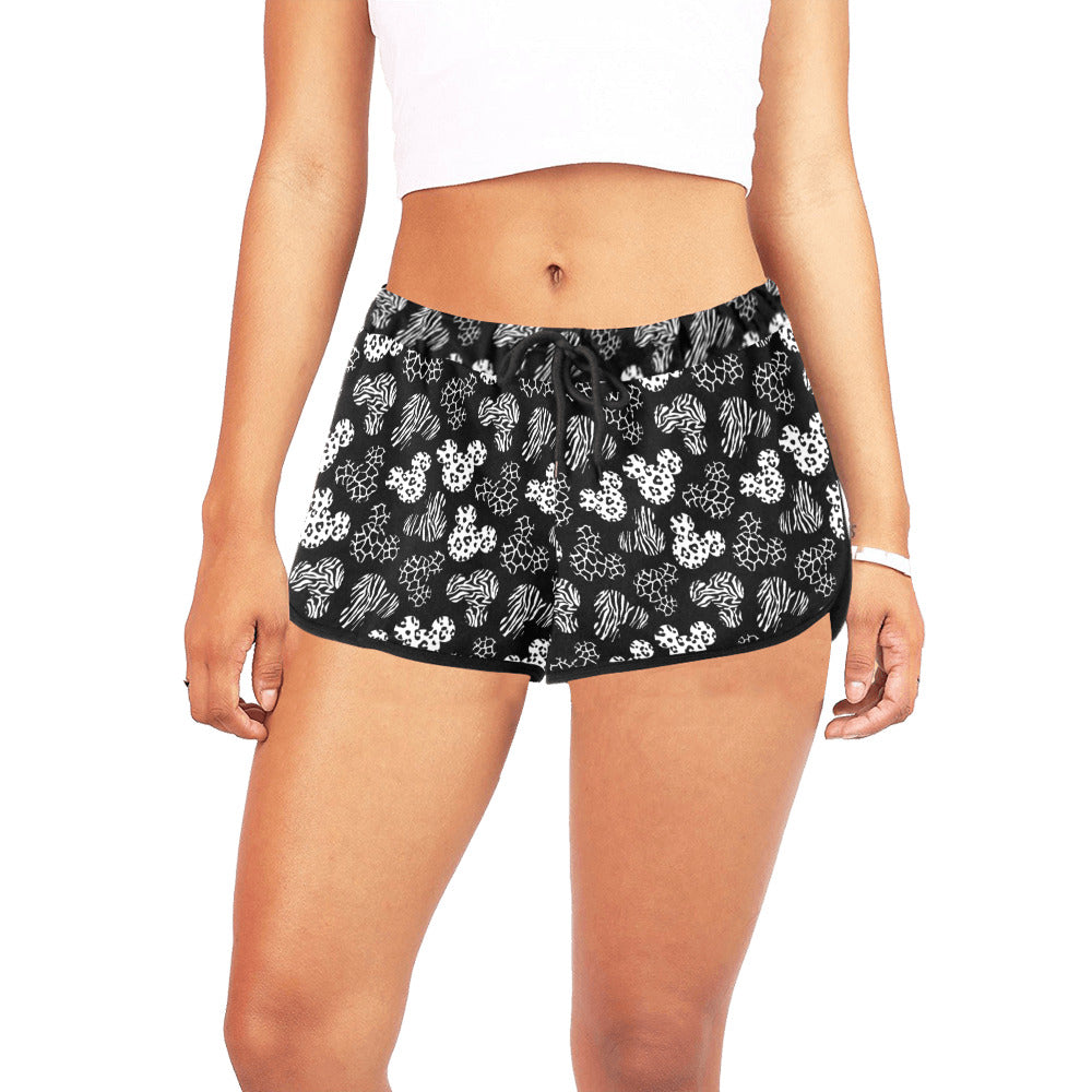 Black And White Animal Prints Women's Relaxed Shorts
