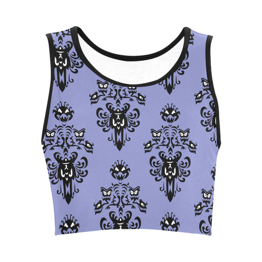 Haunted Mansion Wallpaper Women's Athletic Crop Top