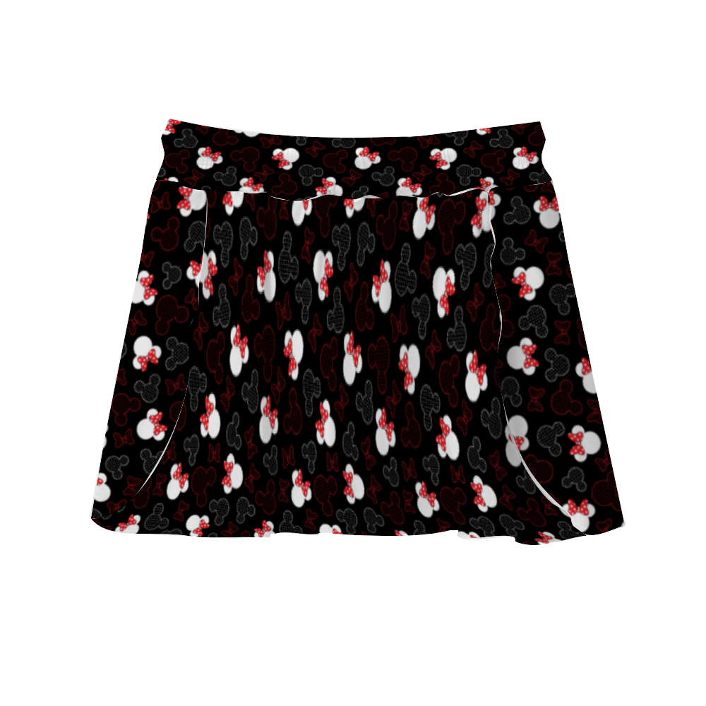 Mickey And Minnie Dots Athletic Skirt With Built In Shorts