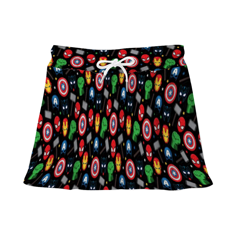 Super Heroes Athletic Skirt With Built In Shorts