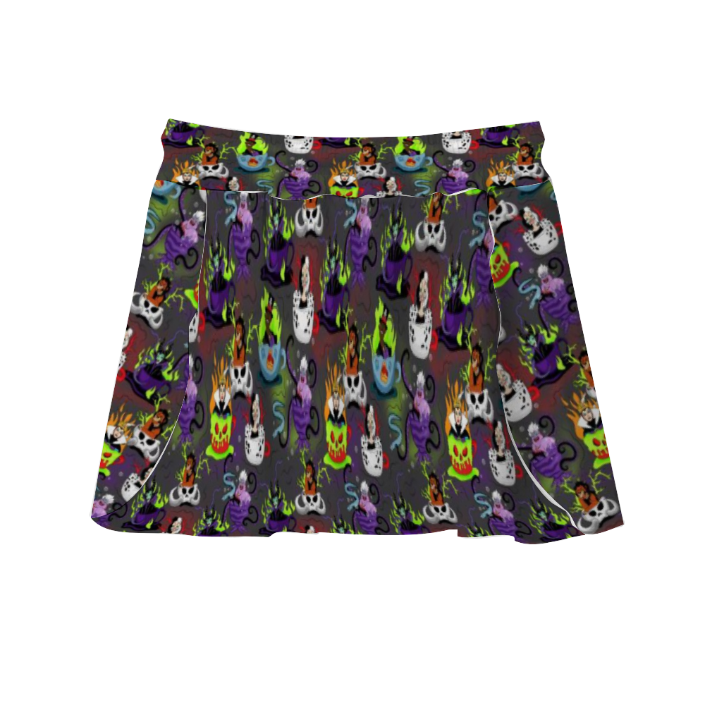 Villains Tea Cups Athletic Skirt With Built In Shorts