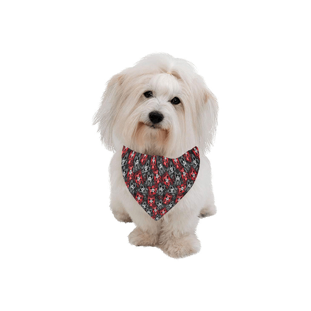 Steamboat Mickey And Minne Cards Pet Dog Bandana