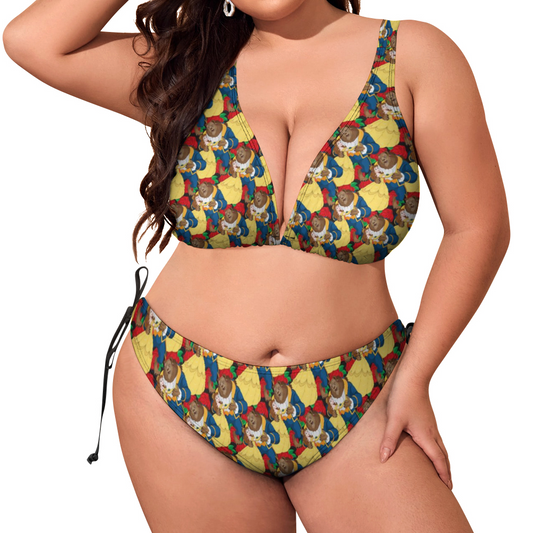 Beauty And The Beast Dancing Beauty Plus Size Women's Two Piece Bikini