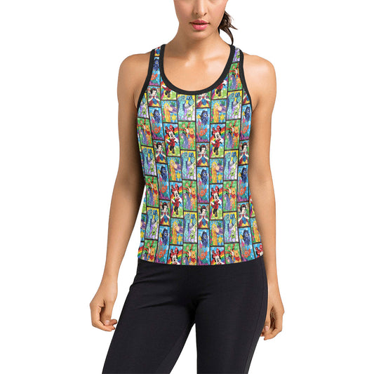 Stained Glass Characters Women's Racerback Tank Top