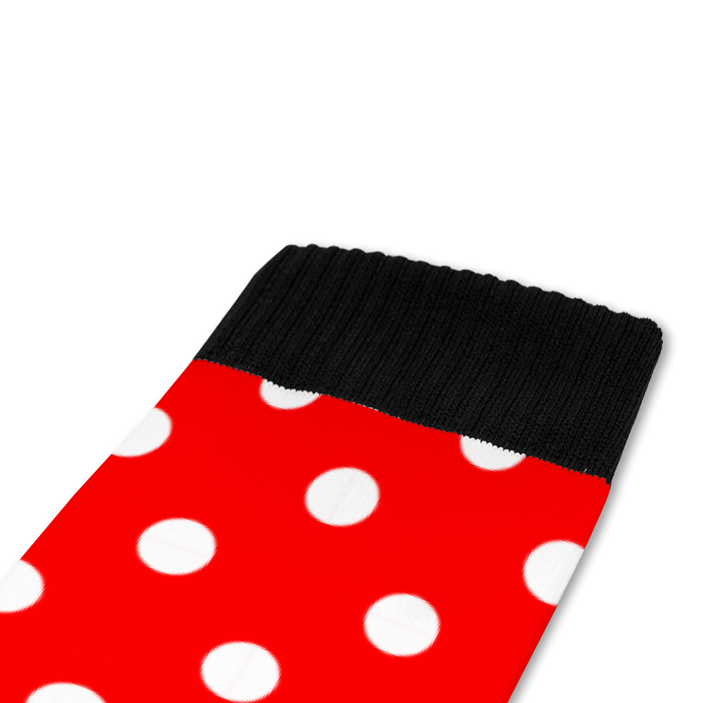 Red With White Polka Dots Over Calf Socks