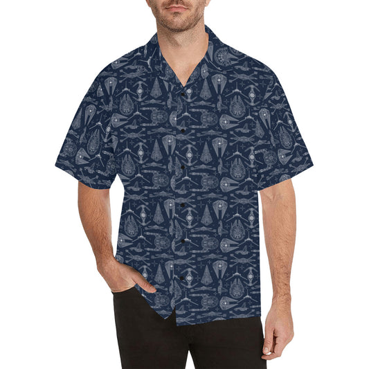 Galactic Blue Prints Hawaiian Shirt