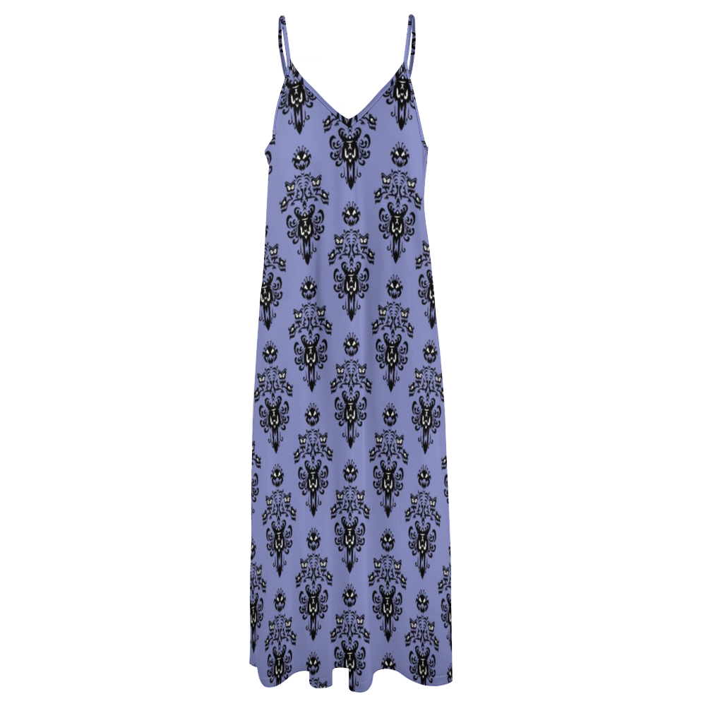 Haunted Mansion Wallpaper Women's Summer Slip Long Dress