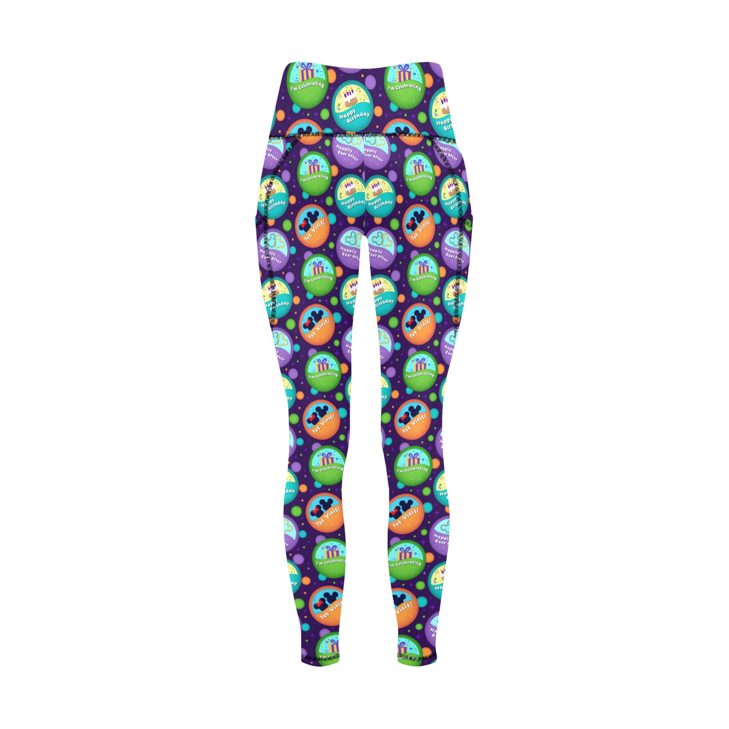 Button Collector Women's Athletic Leggings With Pockets