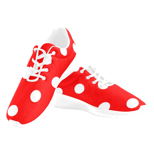Red With White Polka Dots Women's Athletic Shoes