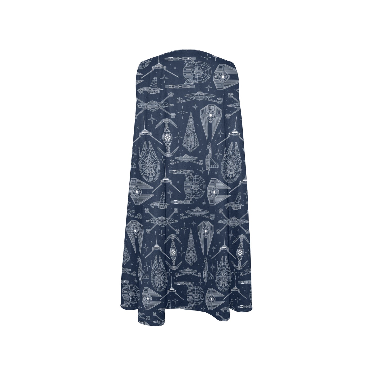 Galactic Blue Prints Sleeveless A-Line Pocket Dress