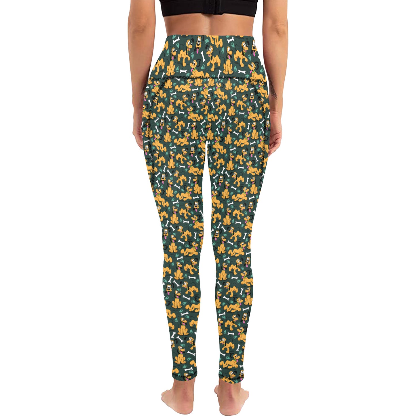 Disney Pluto Life Is Better With A Dog Women's Athletic Leggings With Pockets