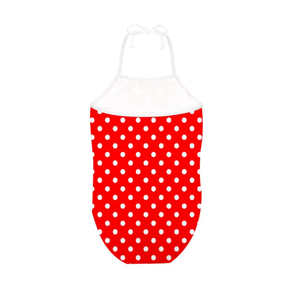 Red With White Polka Dots Girl's Halter One Piece Swimsuit