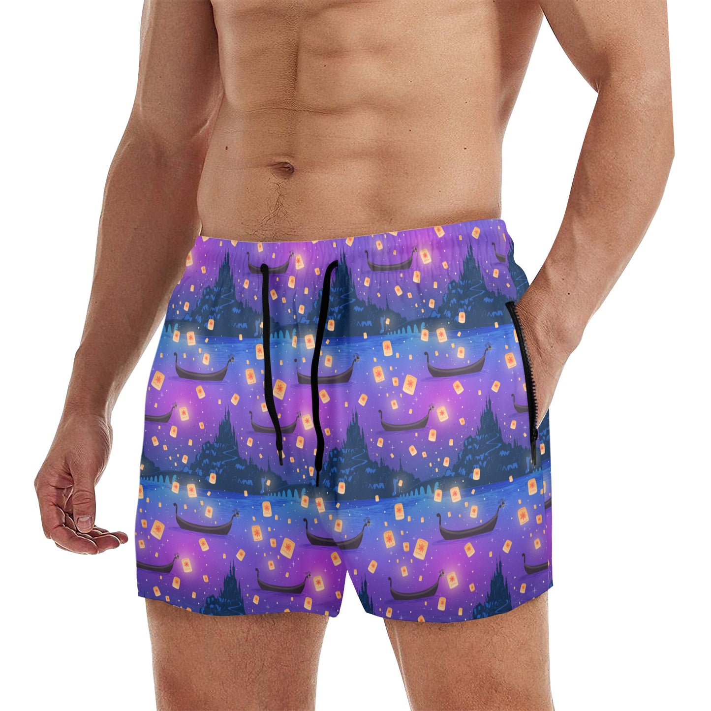 Floating Lanterns Men's Quick Dry Athletic Shorts