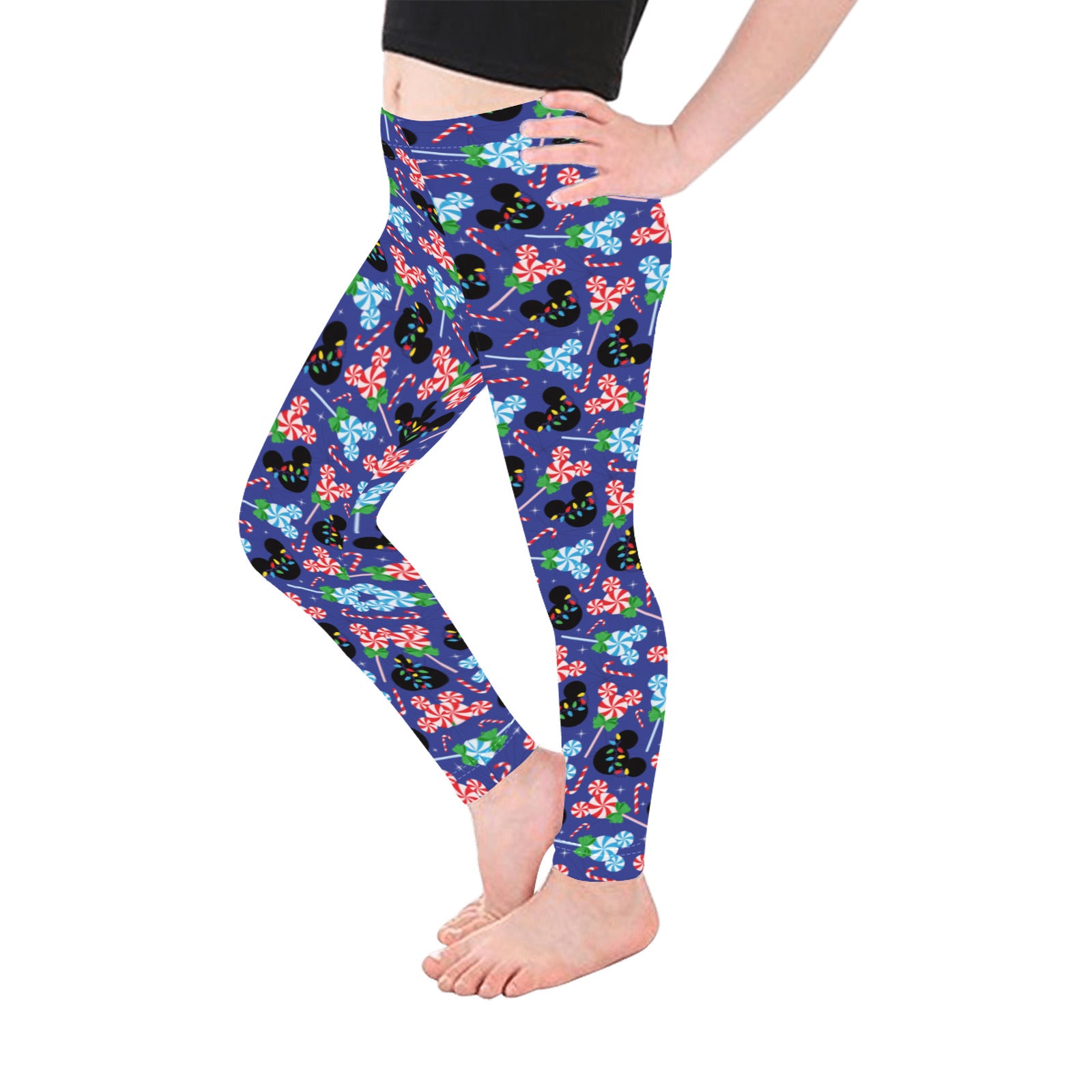 FKELYI Kids Leggings with Cane Candy Size 12-13 Years Elastic