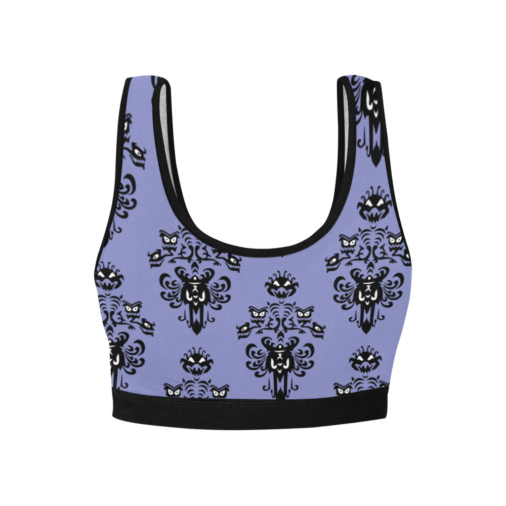 Haunted Mansion Wallpaper Women's Athletic Sports Bra