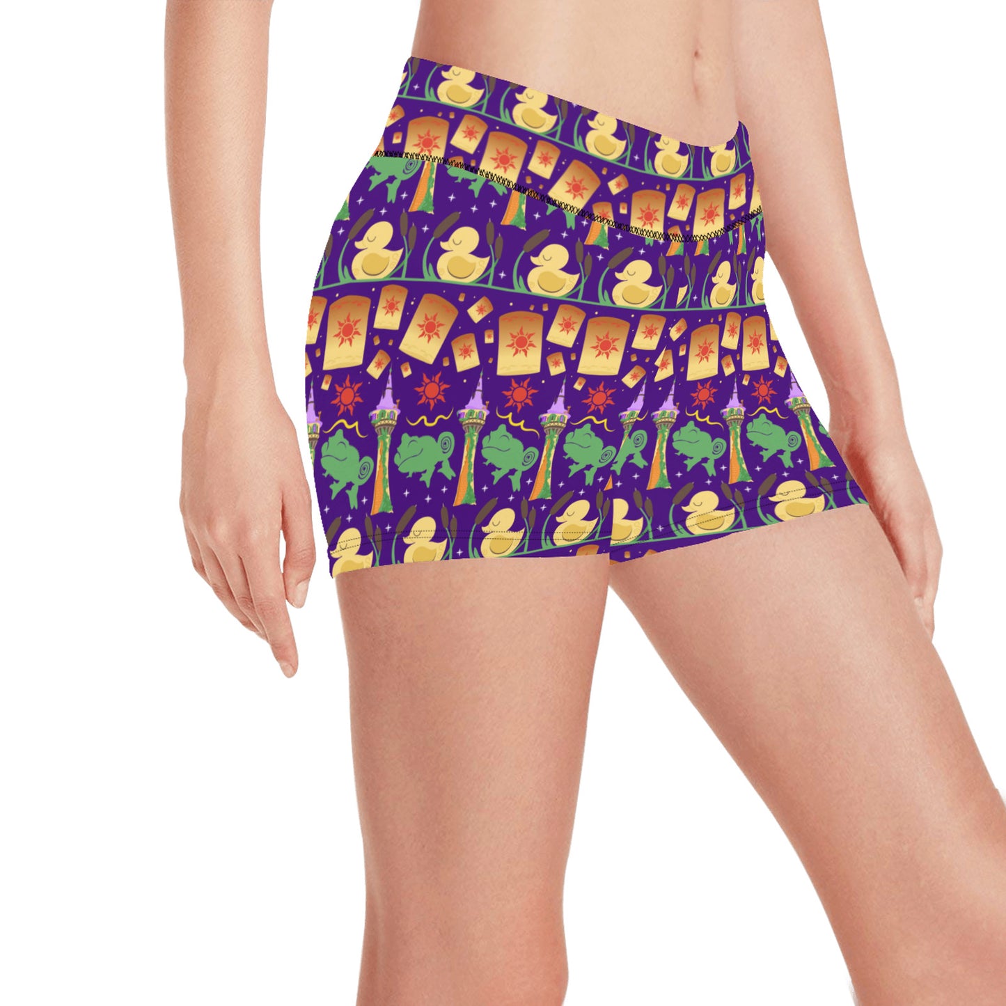 Disney Tangled Rapunzel Magical Hair Character Line Women's Short Leggings