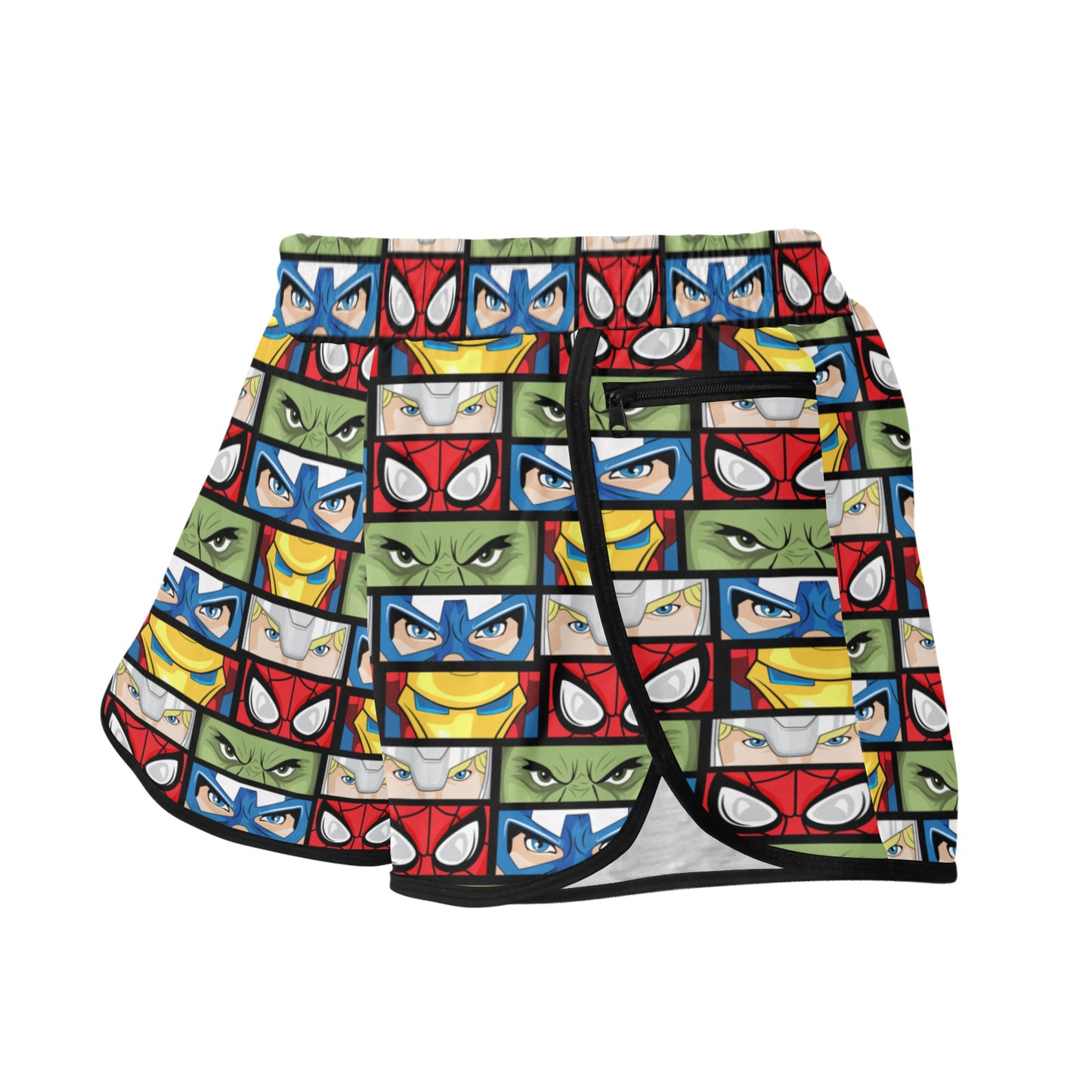 Super Heroes Eyes Women's Athletic Sports Shorts