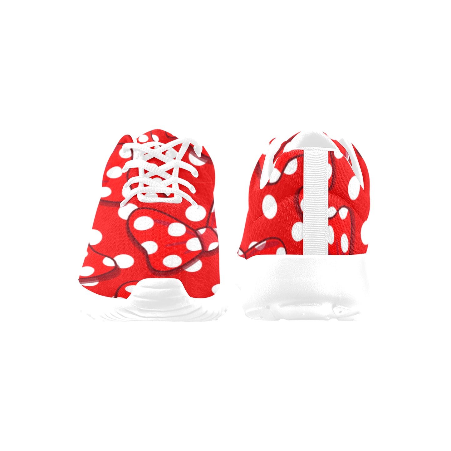 Polka Dots With Red Bows Men's Athletic Shoes