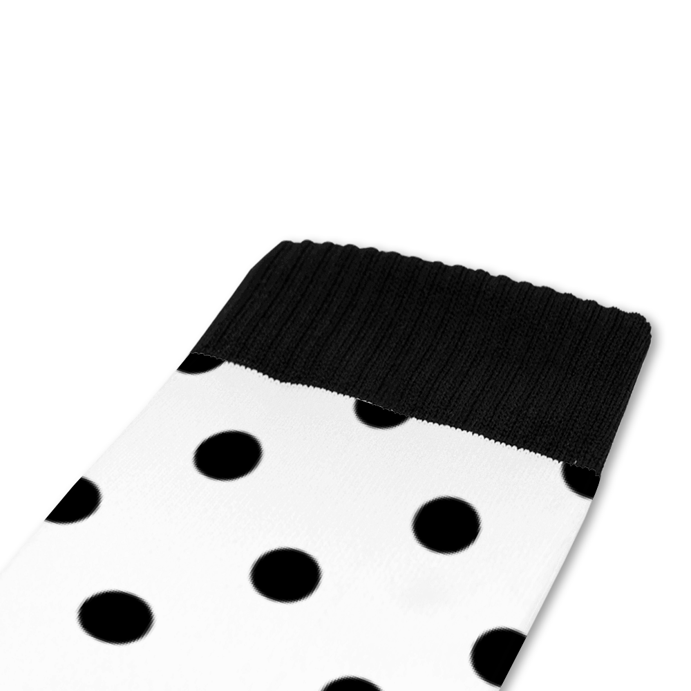 White With Black Polka Dots Over Calf Socks