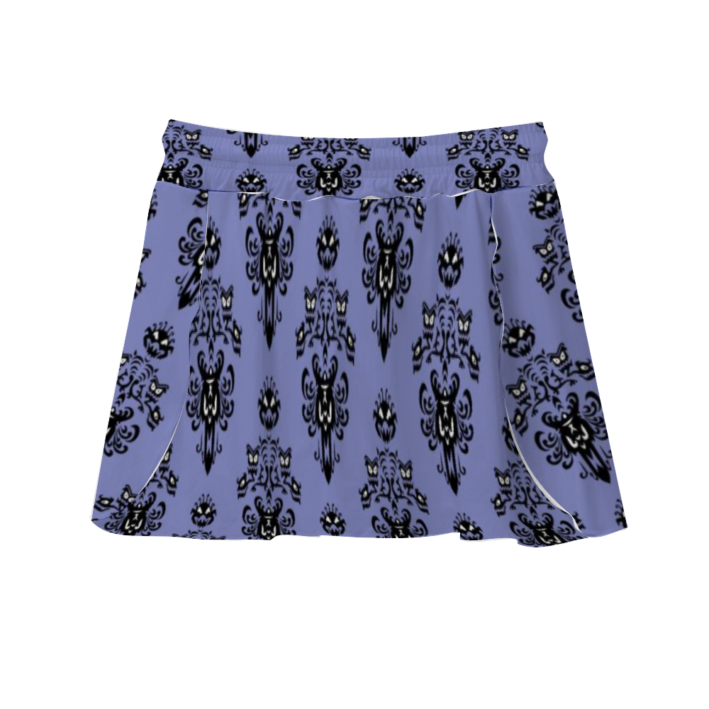 Haunted Mansion Wallpaper Athletic Skirt With Built In Shorts