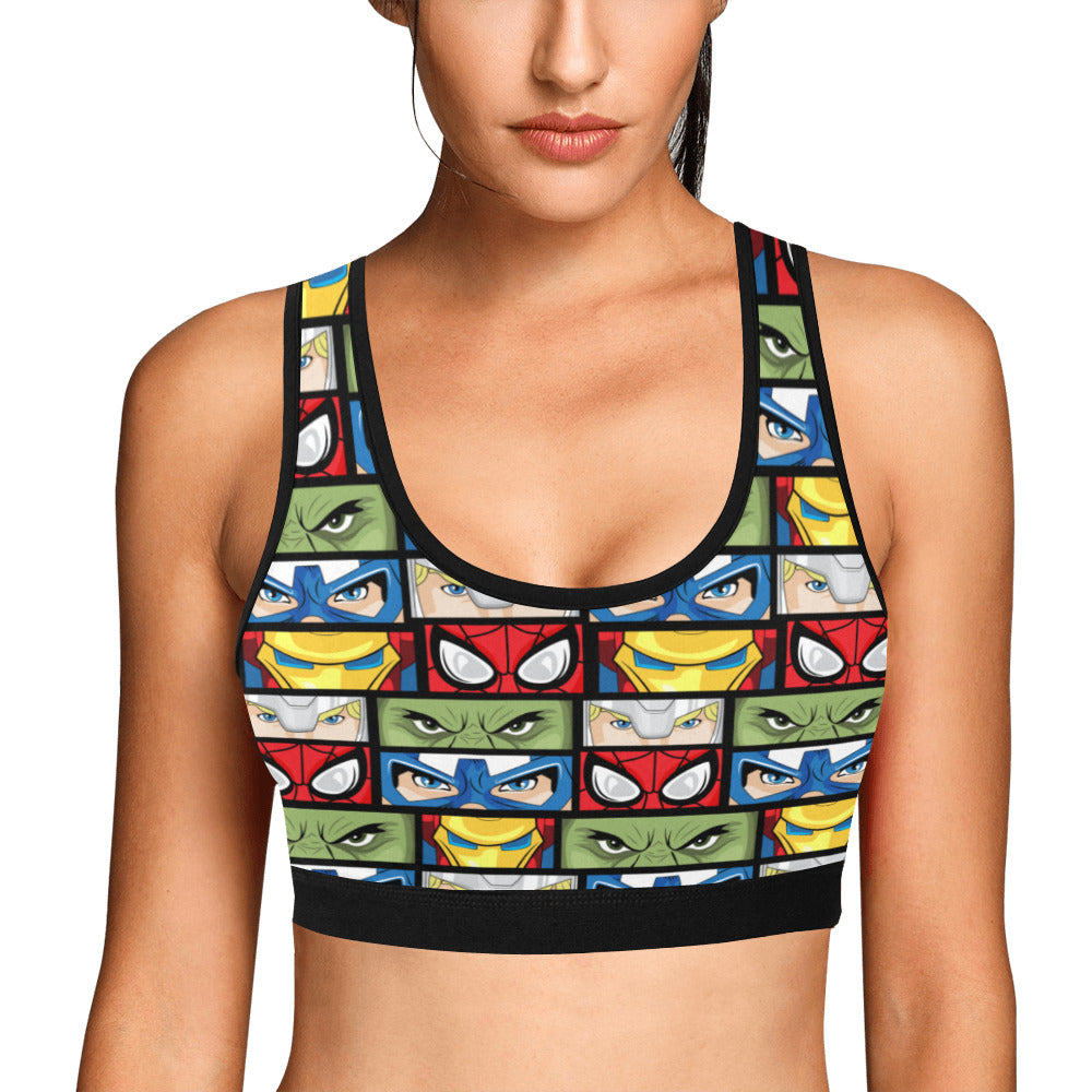 Super Heroes Eyes Women's Athletic Sports Bra