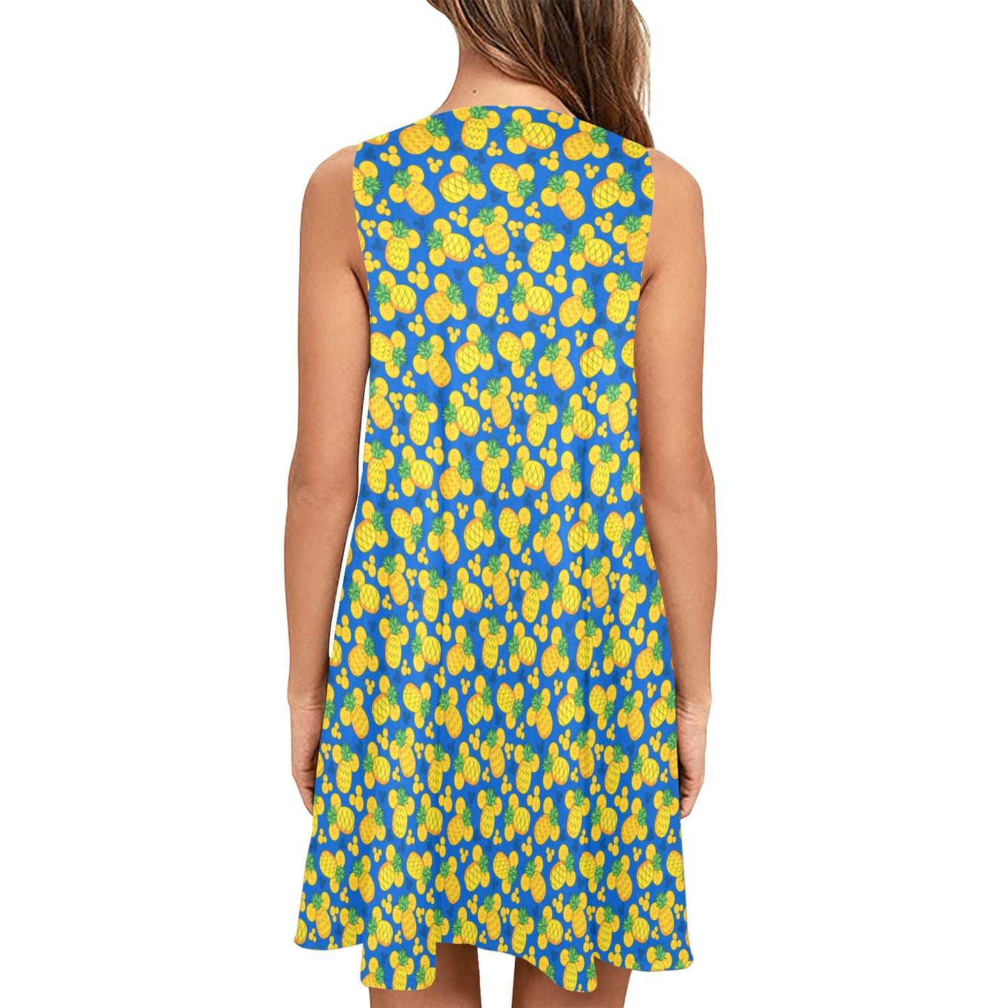 Magical Pineapple Sleeveless A-Line Pocket Dress